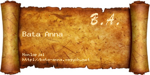 Bata Anna névjegykártya